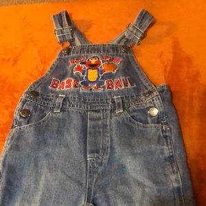 Elmo Baseball Overalls / Bib Jeans 100% Cotton Size 18 months
